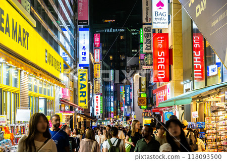 韓國首爾明洞夜景 118093500