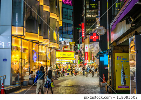 韓國首爾明洞夜景 118093502