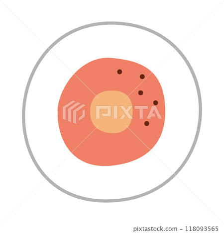 Sticker with a piece of carrot. Color flat vector illustration. Sticker with a piece of carrot. Color flat vector illustration. 118093565