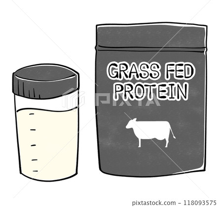 Grass-fed protein illustration 118093575
