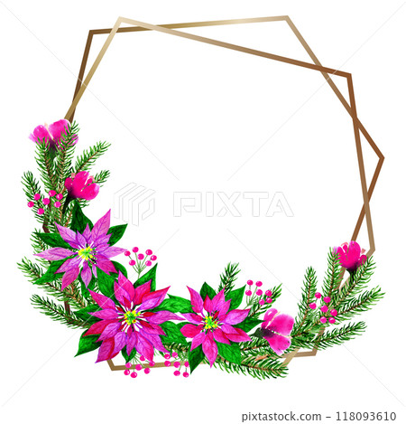 Isolated object-52. Christmas watercolour wreath 7. 118093610