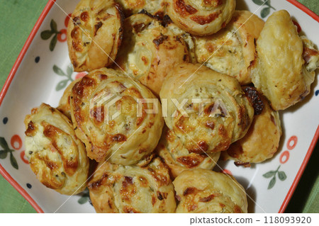 Puff pastry rolls 118093920
