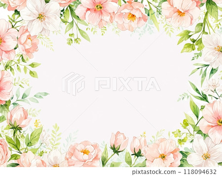 溫柔的觸控花框插圖圖像 118094632