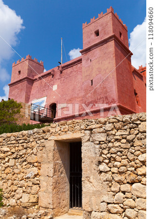 Saint Agathas Tower exterior, vertical photo taken on a sunny day 118094660