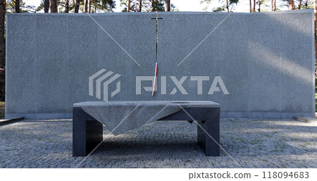 Kiev, Ukraine September 12, 2020: Memorial in the Bykivnyansky forest near Kiev, where thousands of Polish officers were shot by the NKVD in 1940 118094683