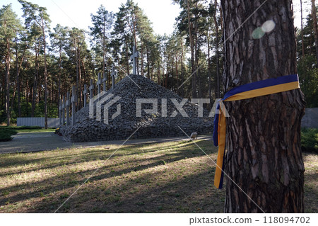 Kiev, Ukraine September 12, 2020: Memorial in the Bykivnyansky forest near Kiev, where thousands of Polish officers were shot by the NKVD in 1940 118094702