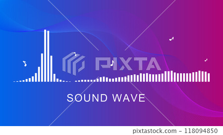 Sound wave with bar symbols music for backdrop 118094850