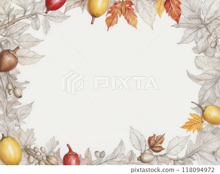 Watercolor style autumn frame material 118094972