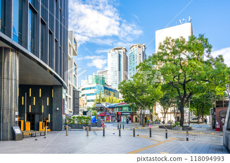 Scenery in front of Myeongdong Station, Seoul, Korea Scenery in front of Myeongdong Station, Seoul, Korea 118094993