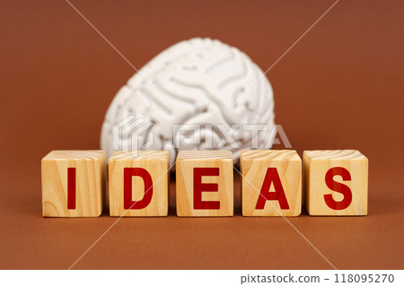 Exploring creativity through the lens of neuroscience with a brain model and wooden blocks spelling ideas 118095270