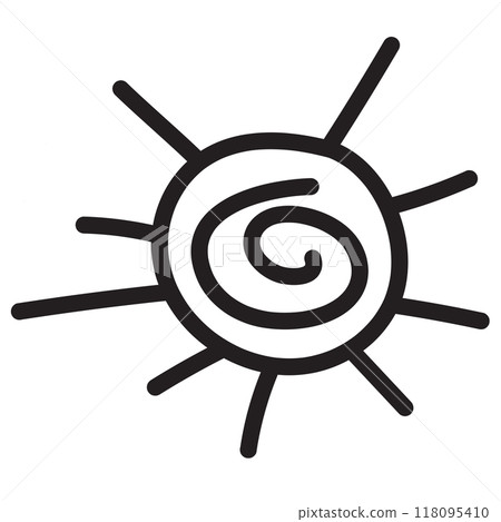 Black outline of sun for spring time, summer break, sticker, picnic, beach vibe, icon, logo, cute patches, shirt print, season, warm weather, temperature, earth, kid colouring book, art, painting Black outline of sun for spring time, summer break, sticker, picnic, beach vibe, icon, logo, cute patches, shirt print, season, warm weather, temperature, earth, kid colouring book, art, painting 118095410