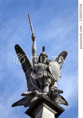 Kiev, Ukraine March 13, 2020: Church of St. Nicholas in the city of Kiev, which is under restoration 118095504