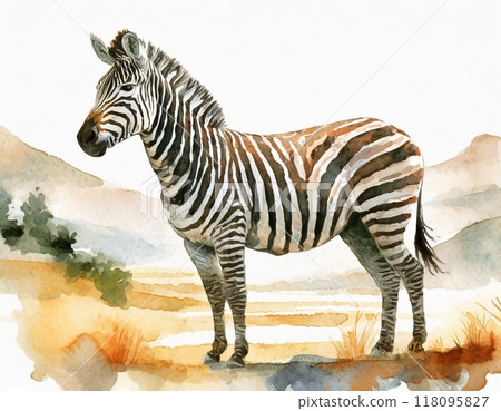斑馬畫水彩 118095827