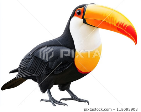Toco toucan bird standing with big beak 118095908