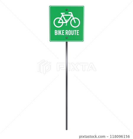 Bike route sign for city cycling path Bike route sign for city cycling path 118096156