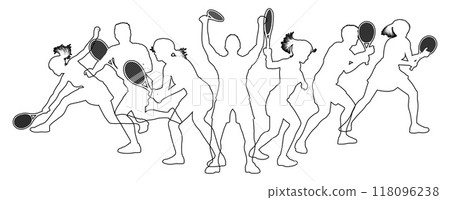 Silhouette Tennis Players Silhouettes Concept Silhouette Tennis Players Silhouettes Concept 118096238