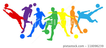 Soccer Football Players Men Silhouettes Concept Soccer Football Players Men Silhouettes Concept 118096239