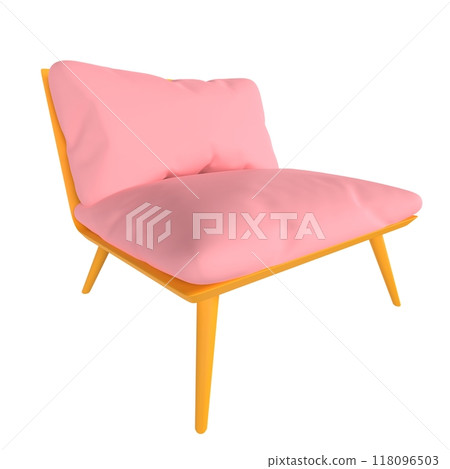 Vibrant pink and yellow modern chair in a stylish interior setting Vibrant pink and yellow modern chair in a stylish interior setting 118096503