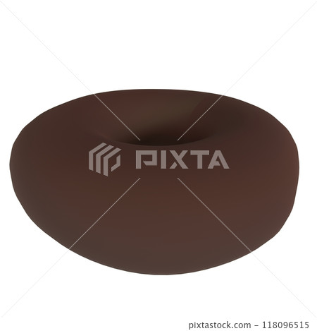 3D rendering of a chocolate donut on a simple white background 118096515