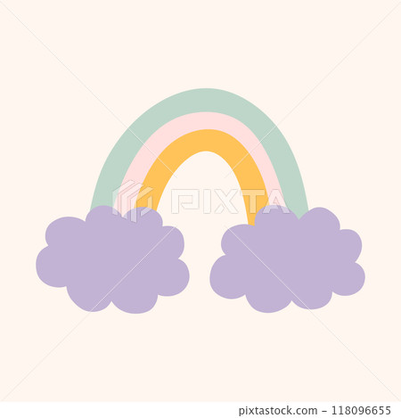 Cute rainbow isolated on a white background. Cute rainbow isolated on a white background. 118096655