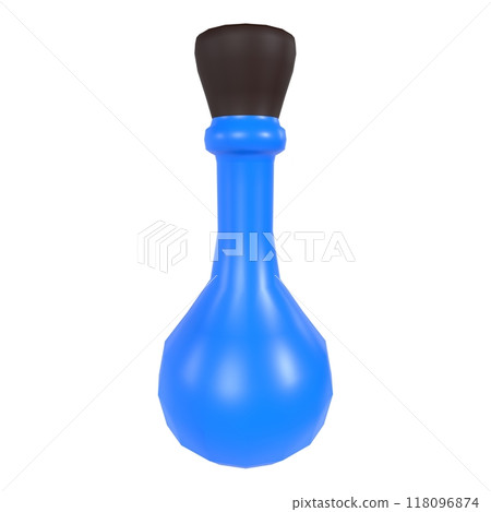 3D rendering of a blue laboratory flask on a white background 3D rendering of a blue laboratory flask on a white background 118096874