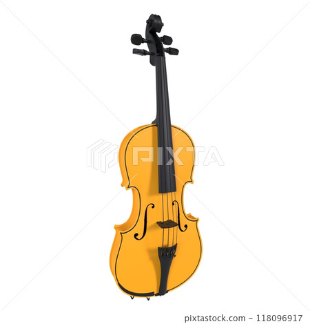 Colorful 3D rendering of a classic violin on white Colorful 3D rendering of a classic violin on white 118096917