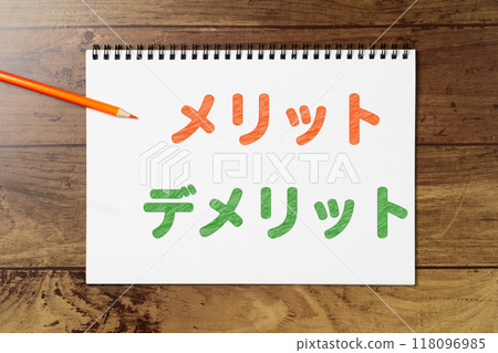 Colored pencils showing merit and demerit Colored pencils showing merit and demerit 118096985