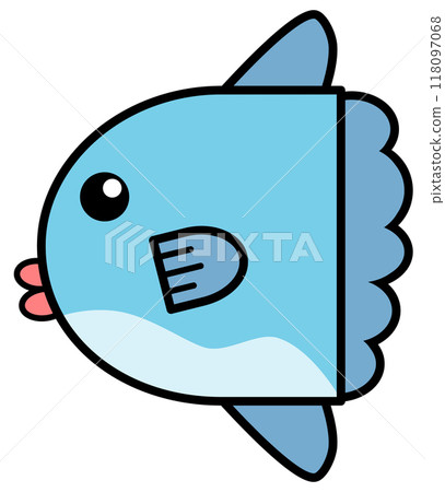 An illustration of a cute and popular saltwater fish called sunfish at aquariums An illustration of a cute and popular saltwater fish called sunfish at aquariums 118097068