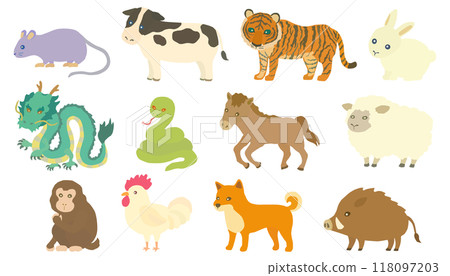 Zodiac illustration set vector material 118097203