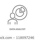 A Data Analyst Icon Typically Represents the Comprehensive Field of Data Analysis and Visualization 118097246