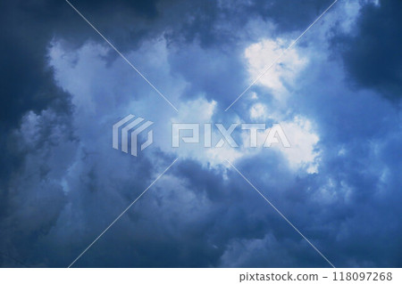 An ominous cloudy sky landscape 118097268
