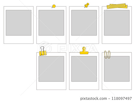 Set of instant film line drawing illustrations_square 118097497