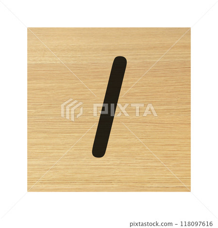 Forward slash sign wood block 118097616