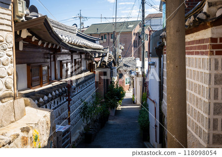 Bukchon Hanok Village in Seoul, South Korea Bukchon Hanok Village in Seoul, South Korea 118098054