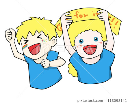 Illustration of people cheering for a sports team 3 Illustration of people cheering for a sports team 3 118098141