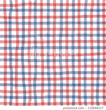 Red Blue Gingham Check Hand Drawn Background Overlay Red Blue Gingham Check Hand Drawn Background Overlay 118098227