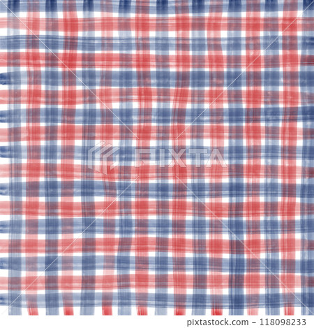 Red Blue Gingham Check Hand Drawn Background Overlay Red Blue Gingham Check Hand Drawn Background Overlay 118098233