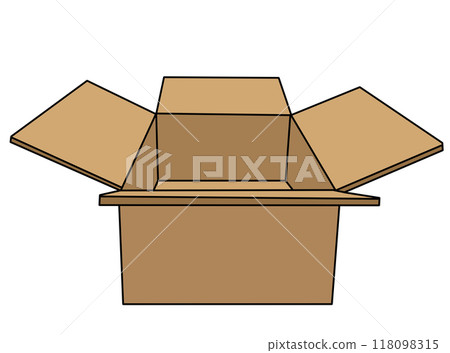 Open cardboard box illustration material 118098315