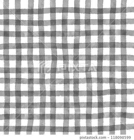 Black Gingham Check Hand Drawn Background Overlay 118098599