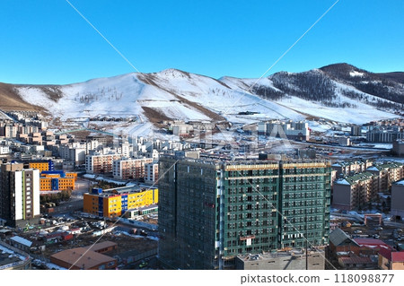 The panoramic view of the entire city of Ulaanbaatar, mongolia The panoramic view of the entire city of Ulaanbaatar, mongolia 118098877