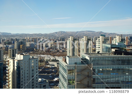 The panoramic view of the entire city of Ulaanbaatar, mongolia The panoramic view of the entire city of Ulaanbaatar, mongolia 118098879