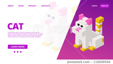Web template with a cat. Vector Web template with a cat. Vector 118099568