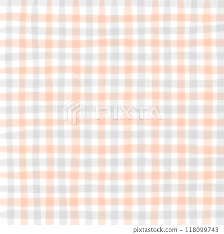 Orange Black Plaid Gingham Check Hand Drawn Background Overlay 118099743