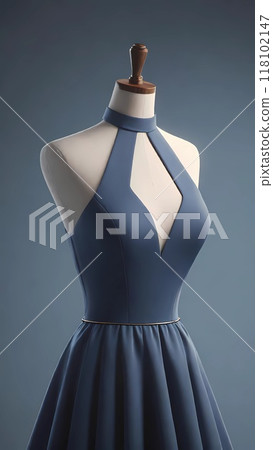 Beautiful dress on display mannequin in fashion studio  118102147