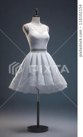 Beautiful dress on display mannequin in fashion studio  118102154