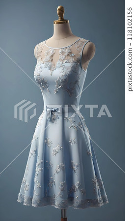 Beautiful dress on display mannequin in fashion studio  118102156