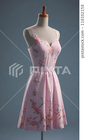 Beautiful dress on display mannequin in fashion studio  118102158