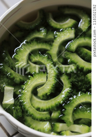 Cut bitter gourd 118102192