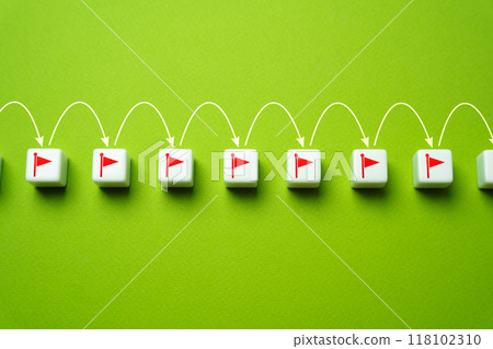 Go to checkpoints. Reach milestone. Complete tasks. Celebrate intermediate successes. Fulfill the conditions. Take it to the next level. Collect flags. Career growth. Follow the agreement roadmap. 118102310