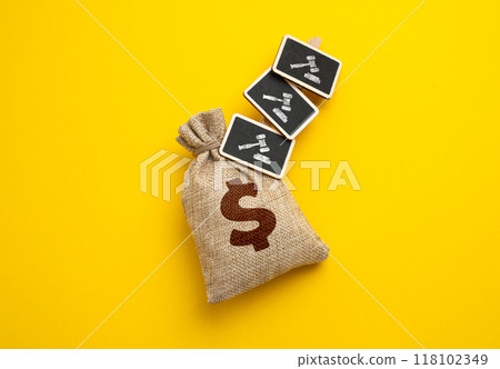 Seizure and freezing of assets by court decisions. Costs of execution of the court verdict. Losing the trial. Claims and costs. Lawyer services. 118102349